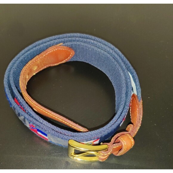 Vineyard Vines Patriot Flag Canvas and Leather Tipped Men's belt Size 36 - Picture 8 of 16